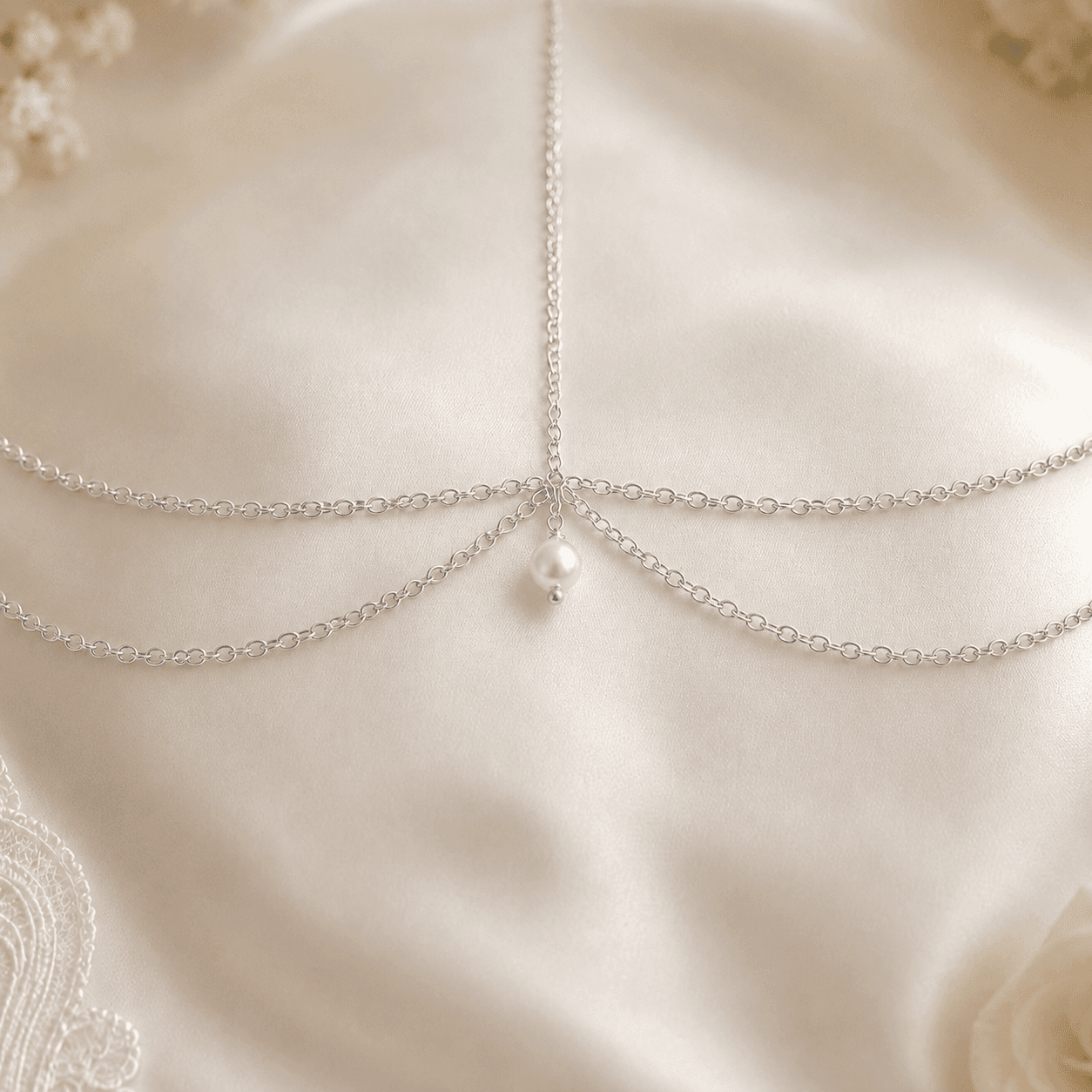 Pearl Bridal Head Chain