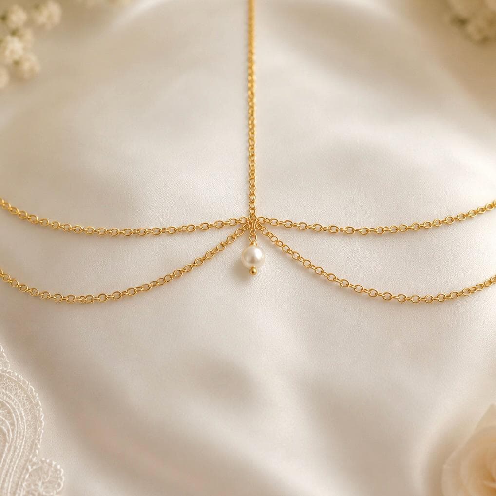 Pearl Bridal Head Chain