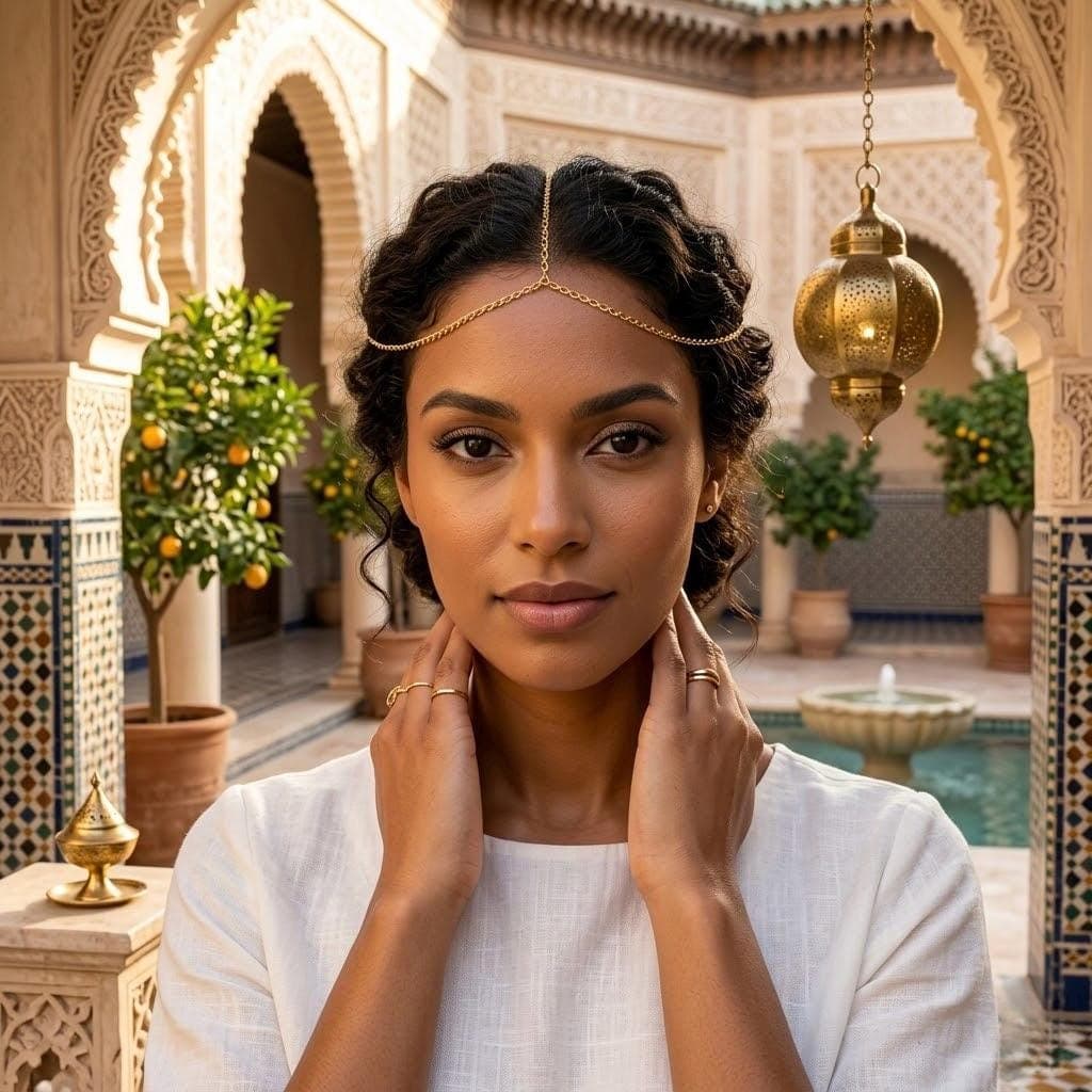 Boho Forehead Chain — Gold Tone