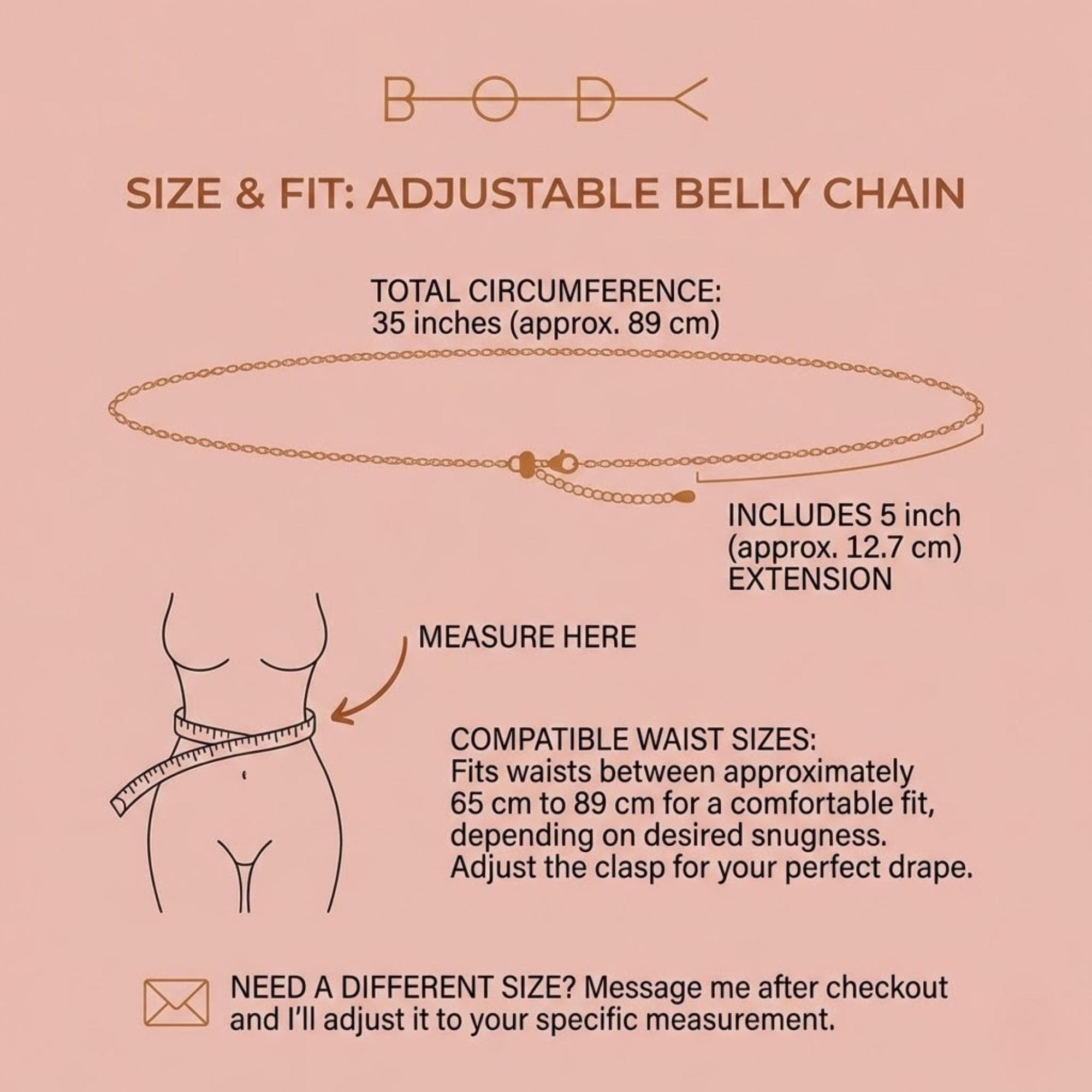 Dainty Summer Belly Chain — Gold Tone