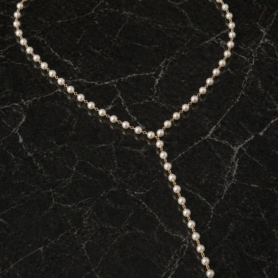 Pearl Lariat Back Necklace