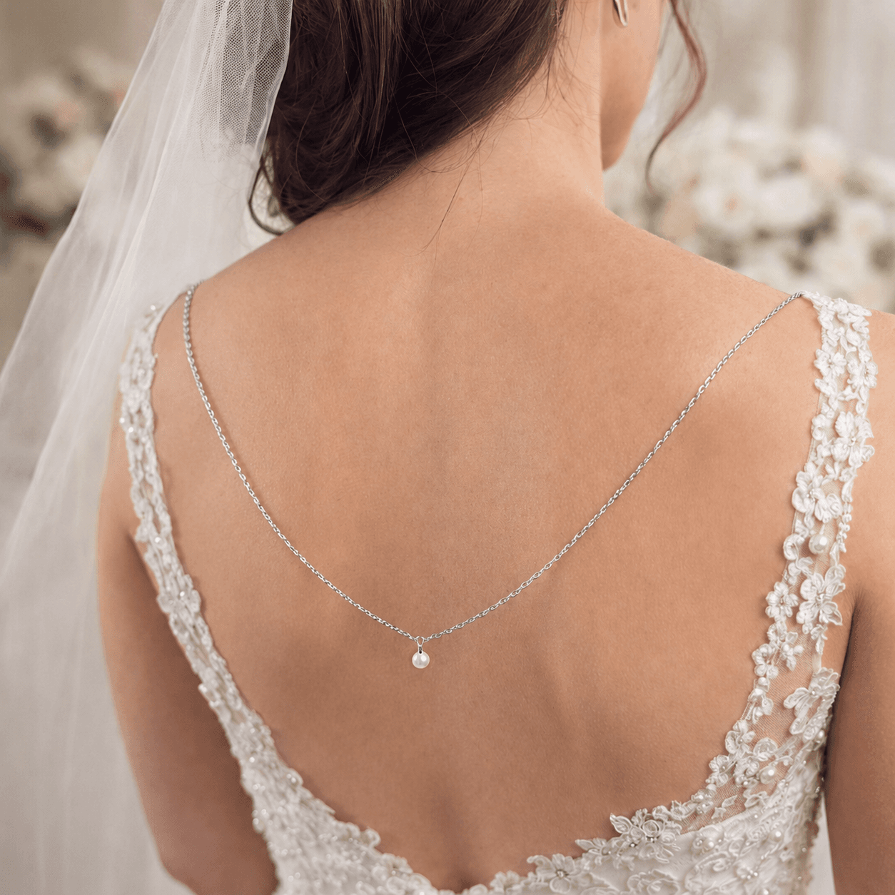 Minimalist Pearl Back Necklace