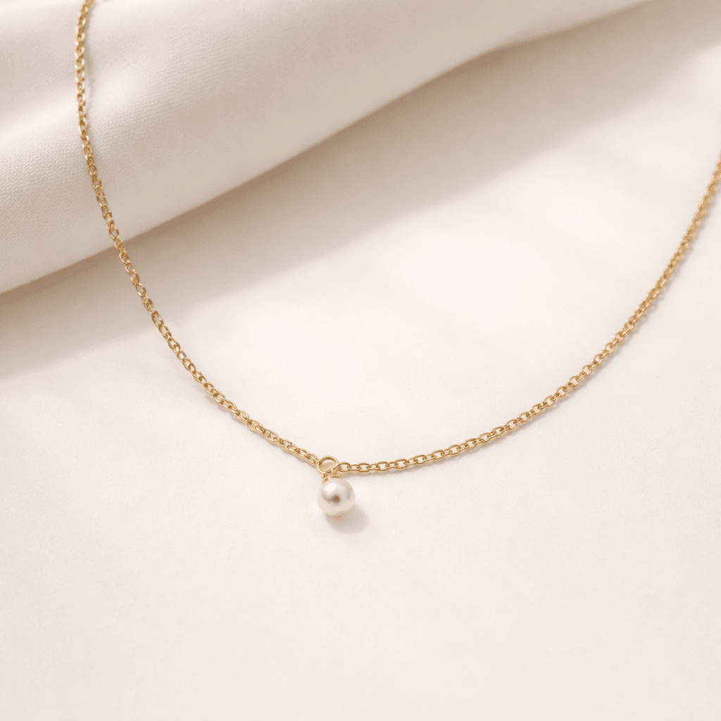Minimalist Pearl Back Necklace