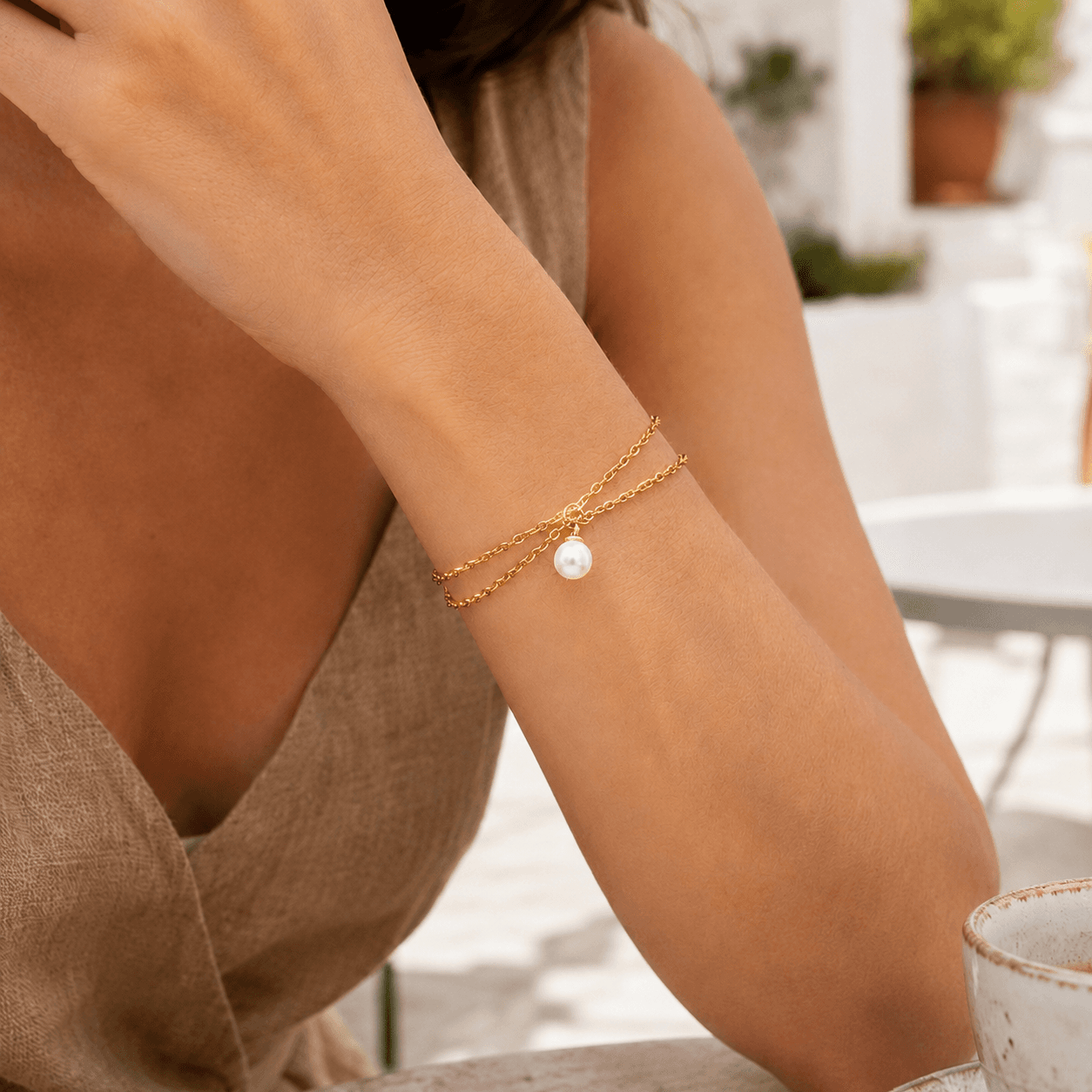 Pearl Charm Bracelet