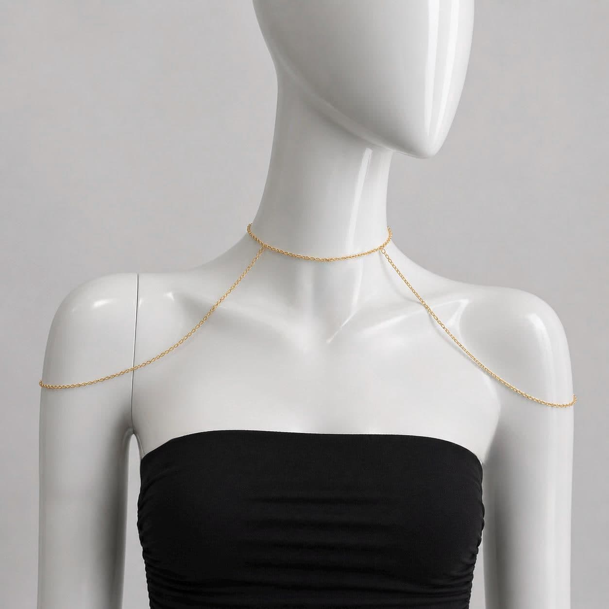 Silver Shoulder Harness — Gold Tone
