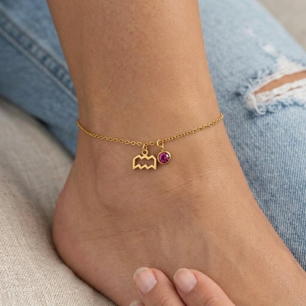 Gemstone Zodiac Anklet