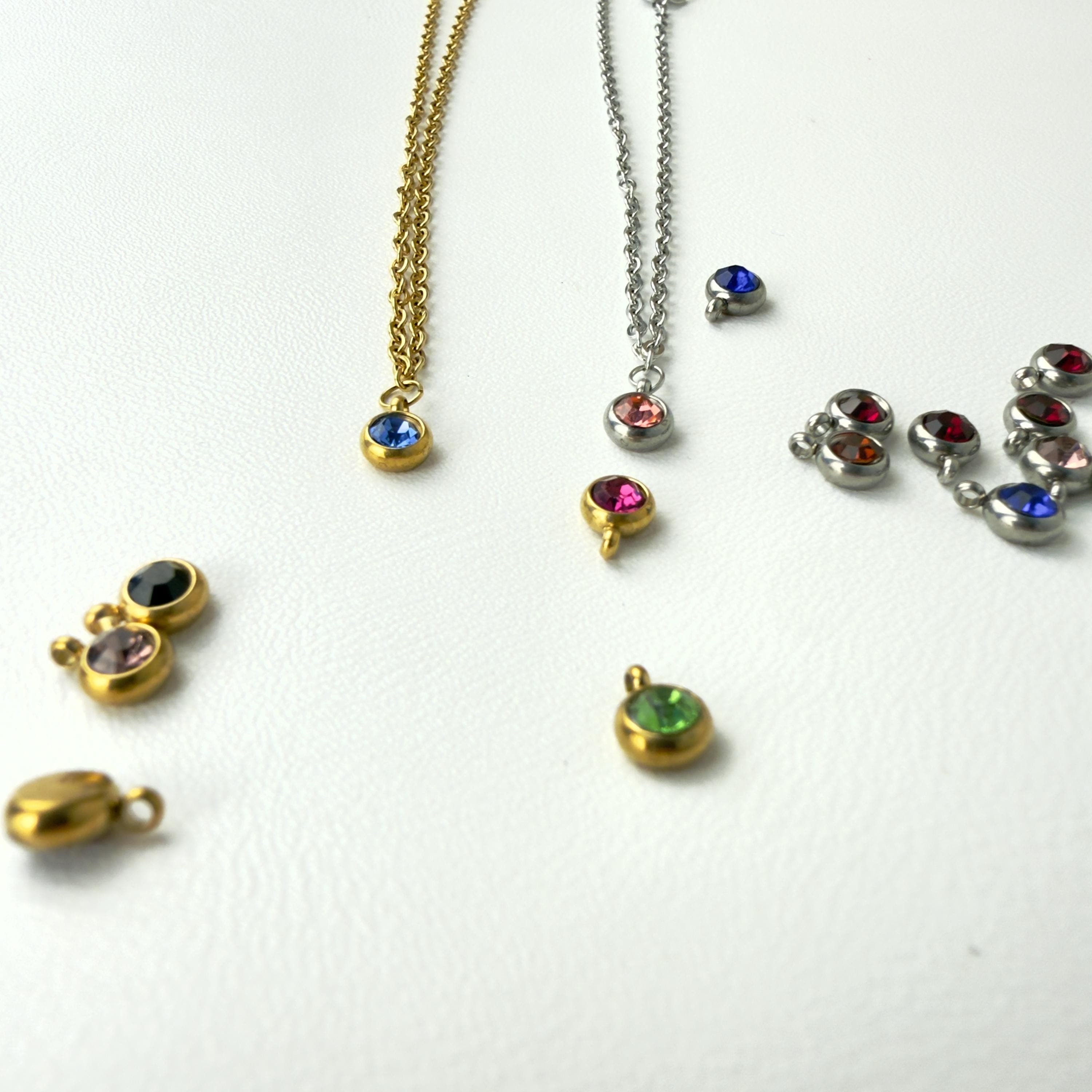 Birthstone Gemstone Anklet — Gold Tone