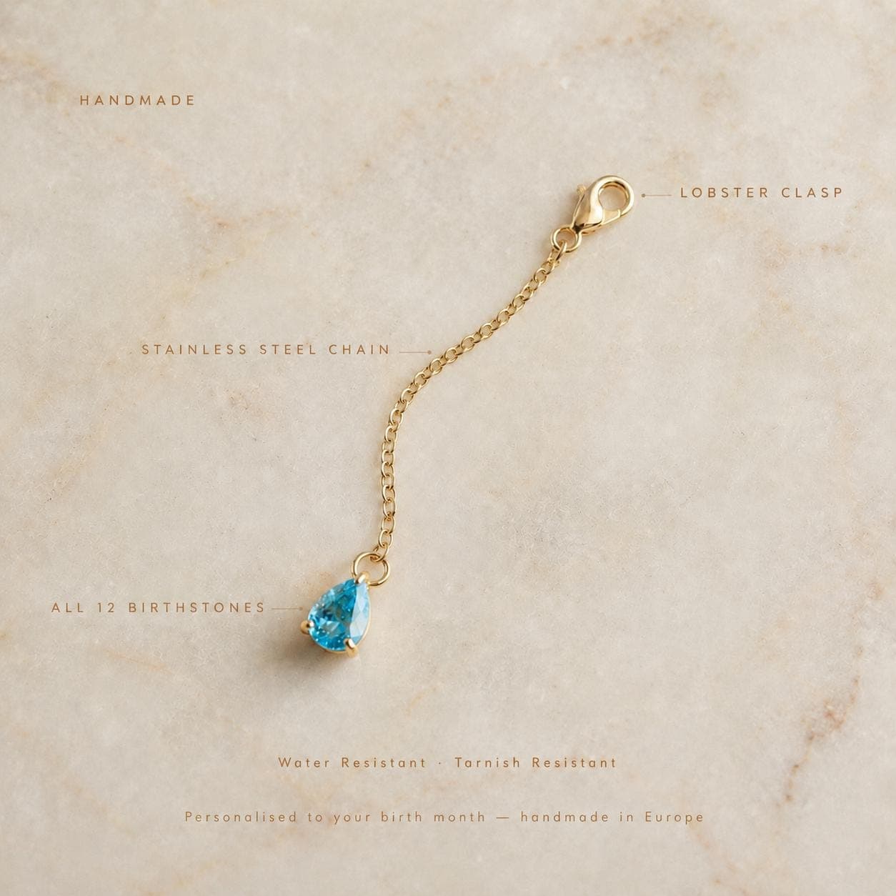 Birthstone Bikini Clip Chain