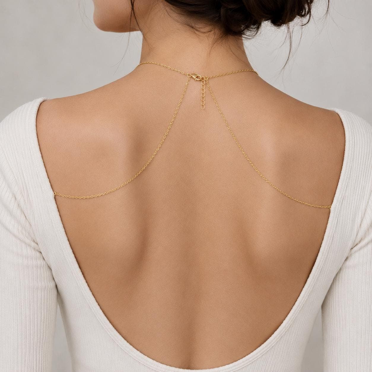 2-in-1 Body Chain Necklace — Gold Tone