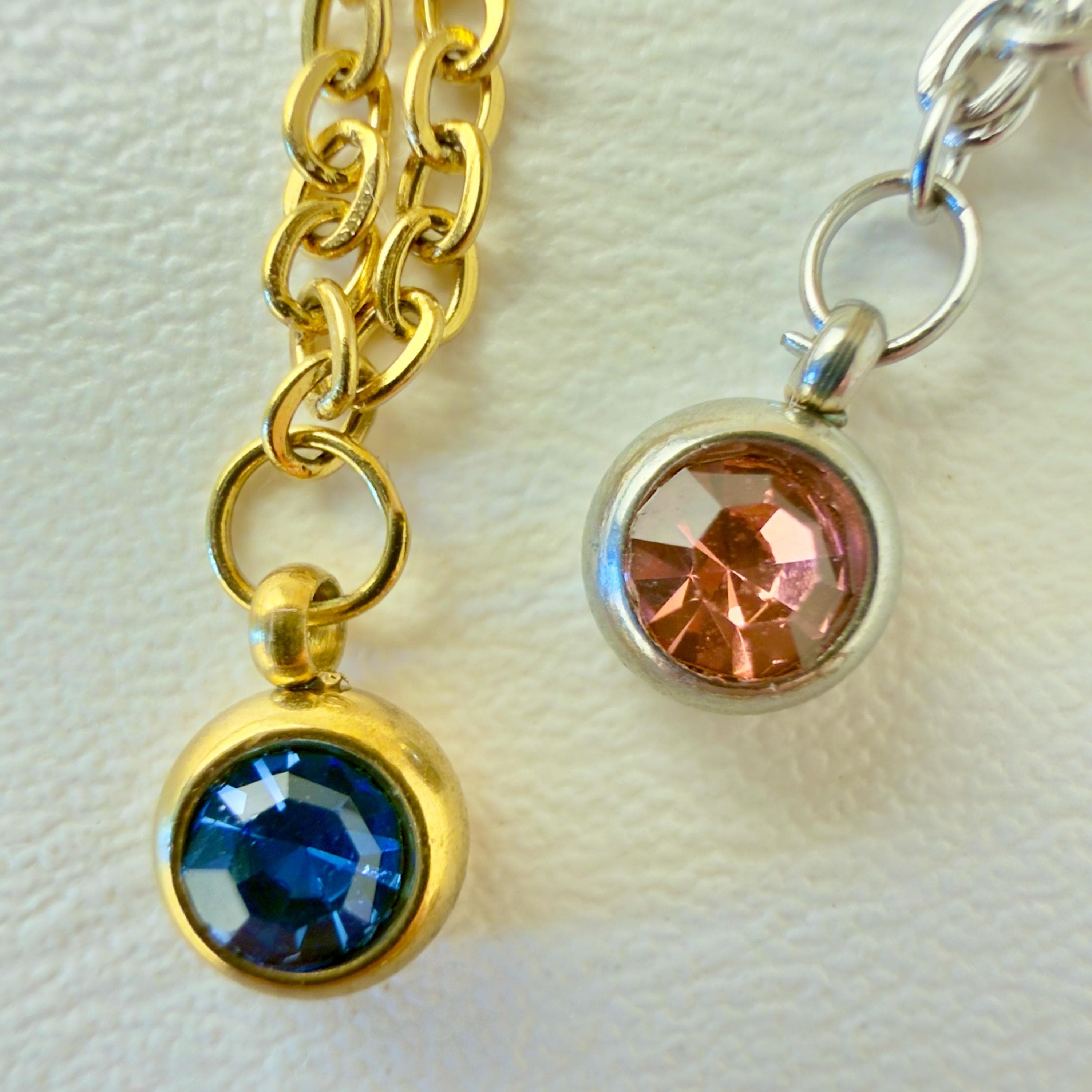 Birthstone Gemstone Anklet — Gold Tone