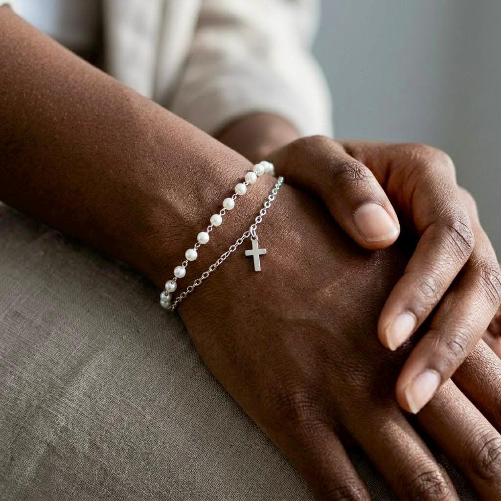 Pearl Cross Faith Bracelet