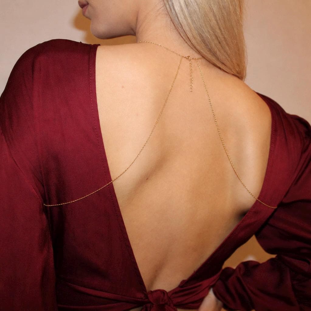 2-in-1 Body Chain Necklace — Gold Tone