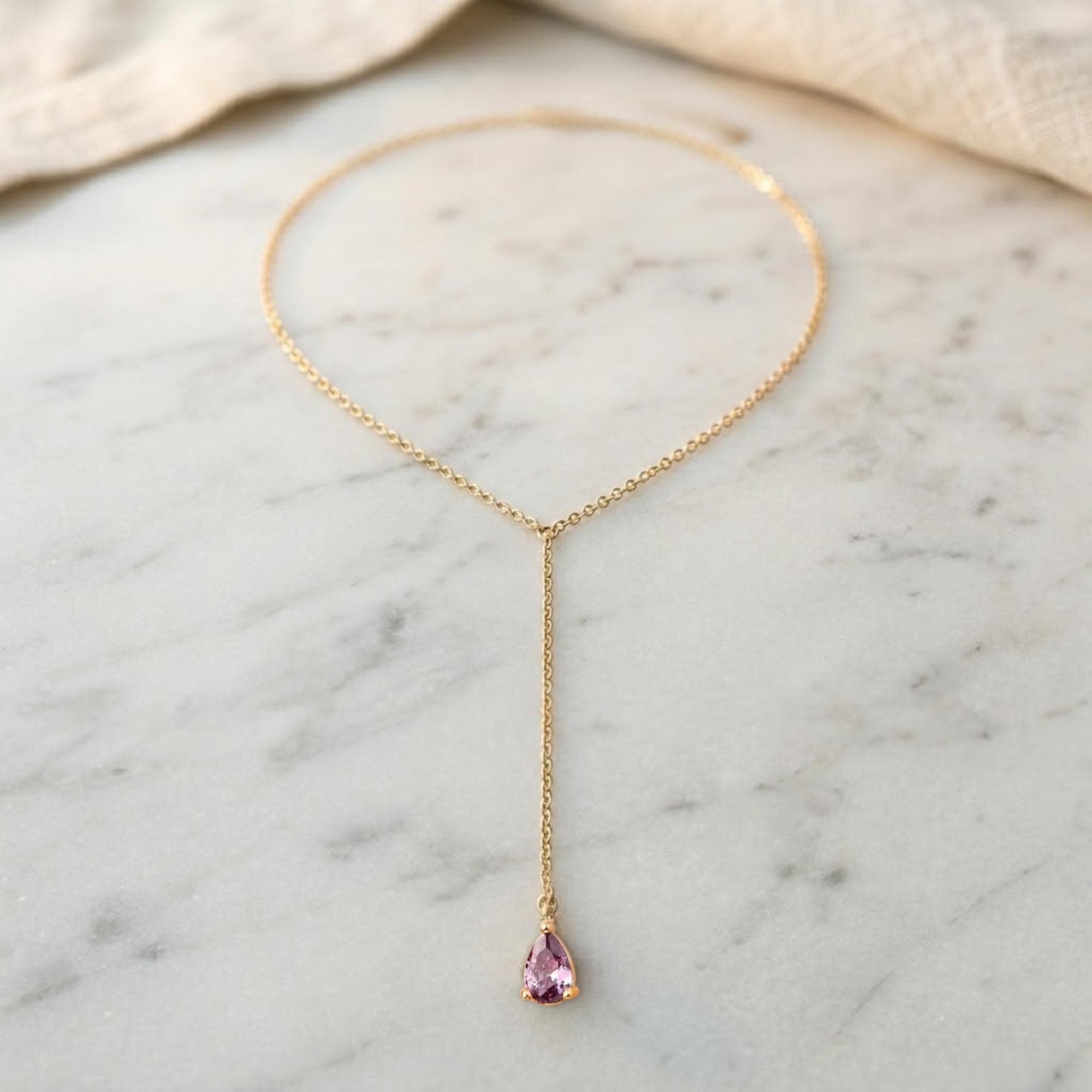 Personalized Birthstone Back Necklace