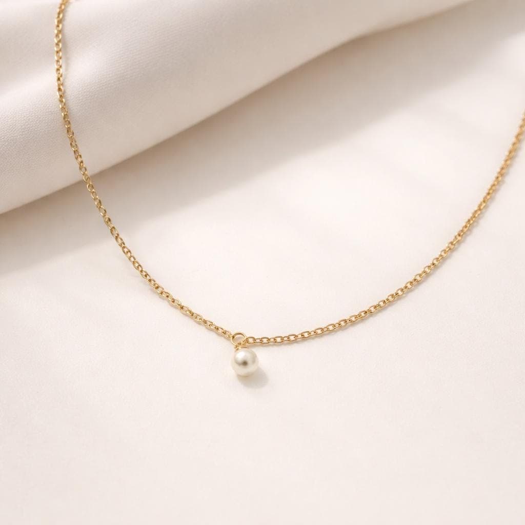 Minimalist Pearl Back Necklace