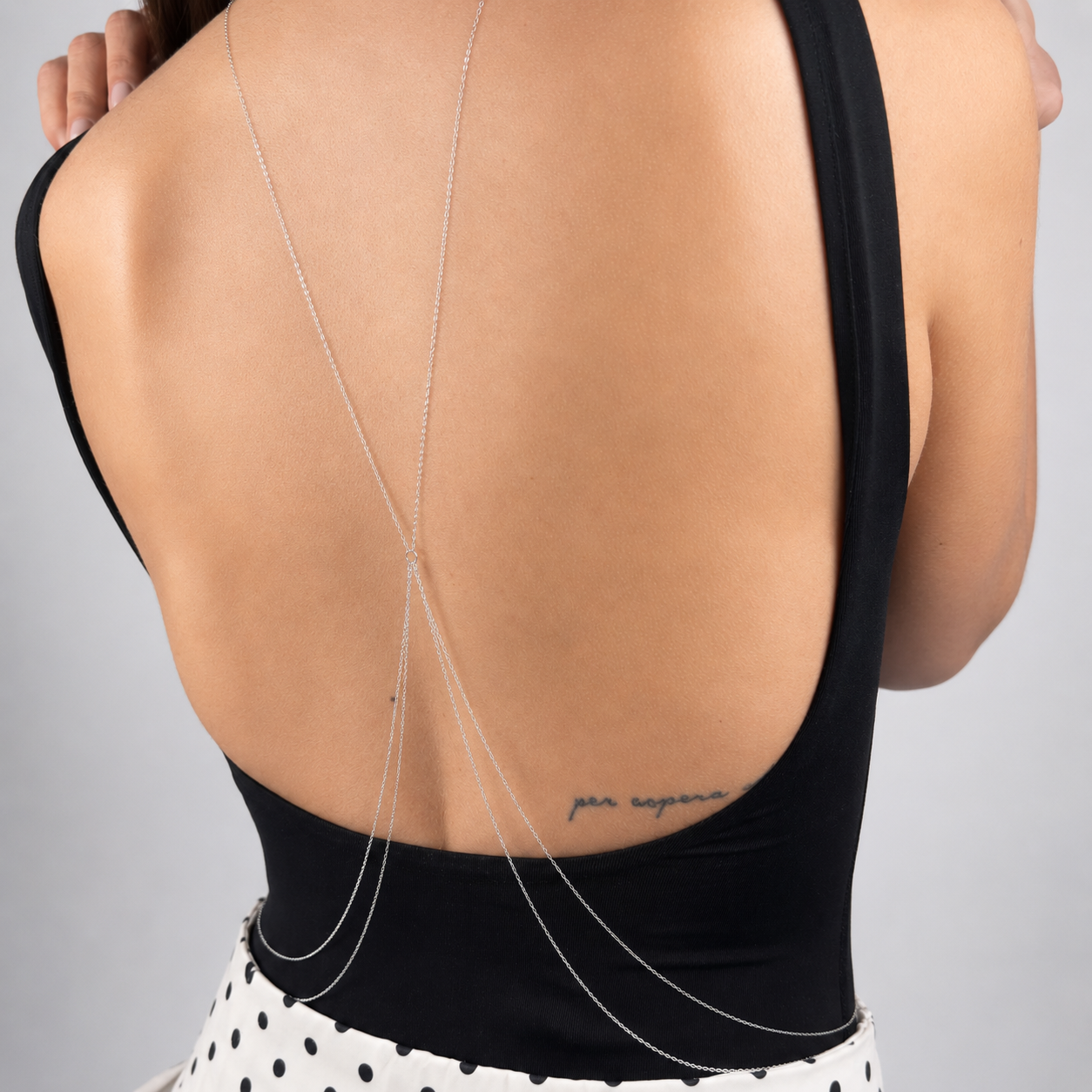 Gold tone stainless steel boho back chain for festival weddings and beach events