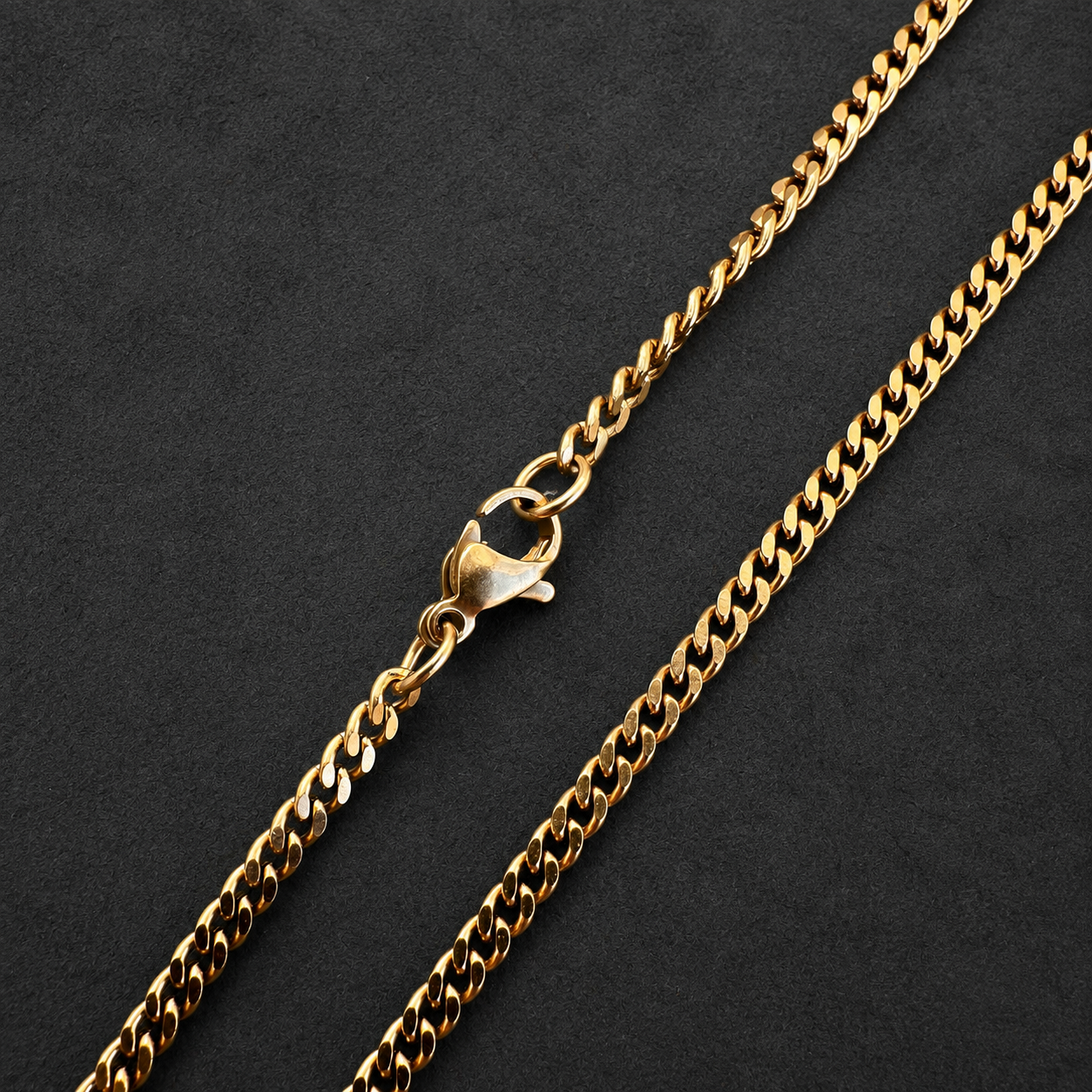 Curb chain cross pendant necklace for men in stainless steel, gold and silver tone, with or without pendant option