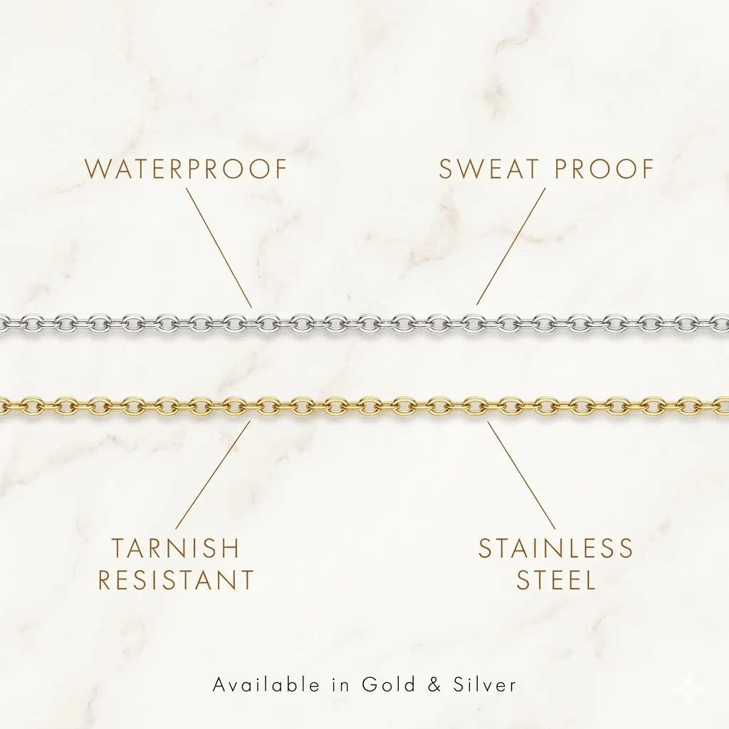 Dainty gold initial letter anklet in stainless steel, personalized beach anklet for everyday wear