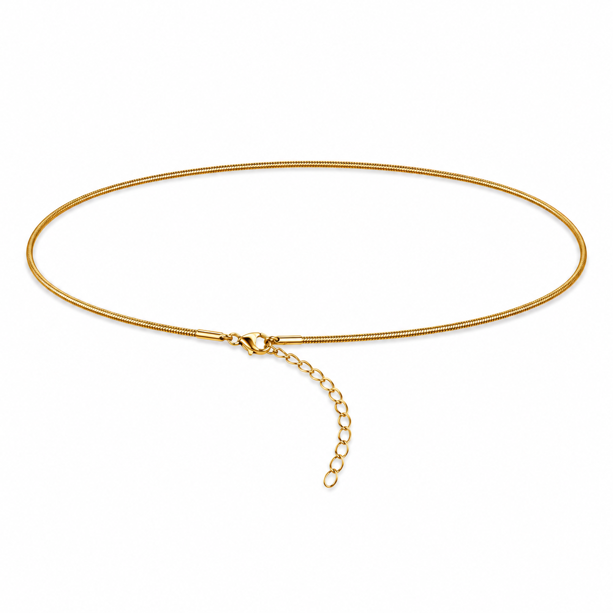 Gold tone stainless steel snake belly chain draped on waist, minimalist summer jewelry accessory