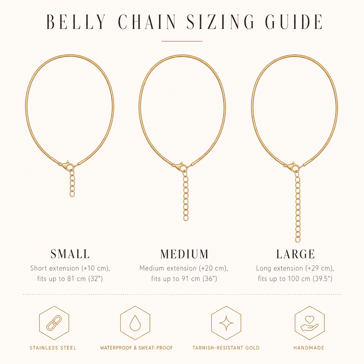Gold and silver stainless steel snake chain belly chain with detailed dragonfly charm, adjustable waist chain