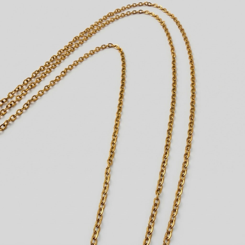Plus size gold and silver stainless steel body chain, waterproof bikini accessory for curvy women, four fitted sizes